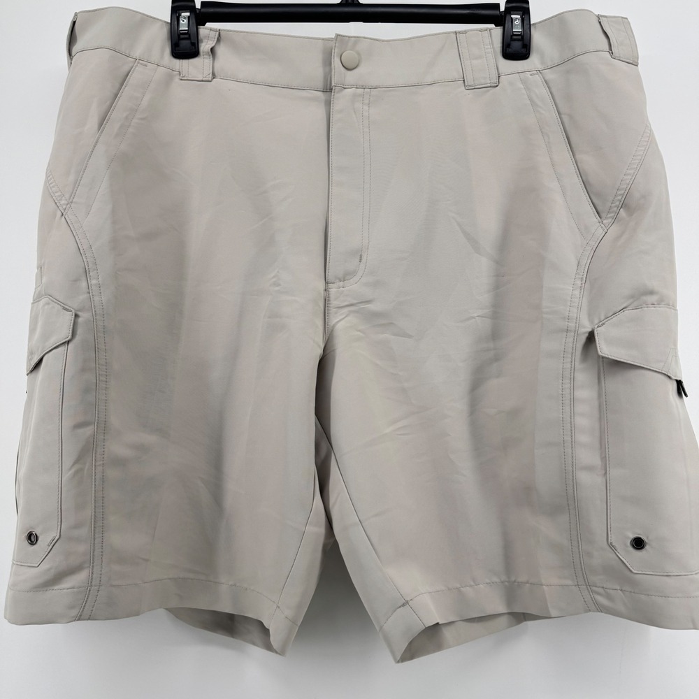 Bimini Bay Outfitters Ltd Cargo Shorts Khaki‎ Mens Sz 44 Utility Pockets Fishing